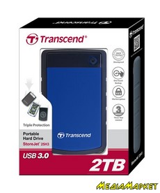 TS2TSJ25H3B   Transcend StoreJet 2.5 USB 3.0 2TB  H Blue