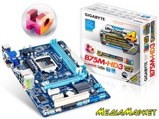 GA-B75M-HD3   Gigabyte GA-B75M-HD3 s1155 Intel B75 HDMI/DVI/VGA USB3.0 mATX