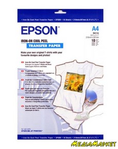 C13S041154  Epson C13S041154 4, 124 /2,  , Iron-On Cool Peel Transfer Paper, 10.