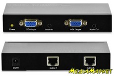 DS-53420  Digitus DS-53420 VGA 2-port extender over UTP 300m, Black