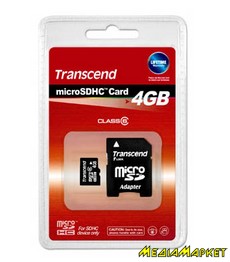 TS4GUSDHC6  MicroSDHC Transcend H(Class 6) 4GB +